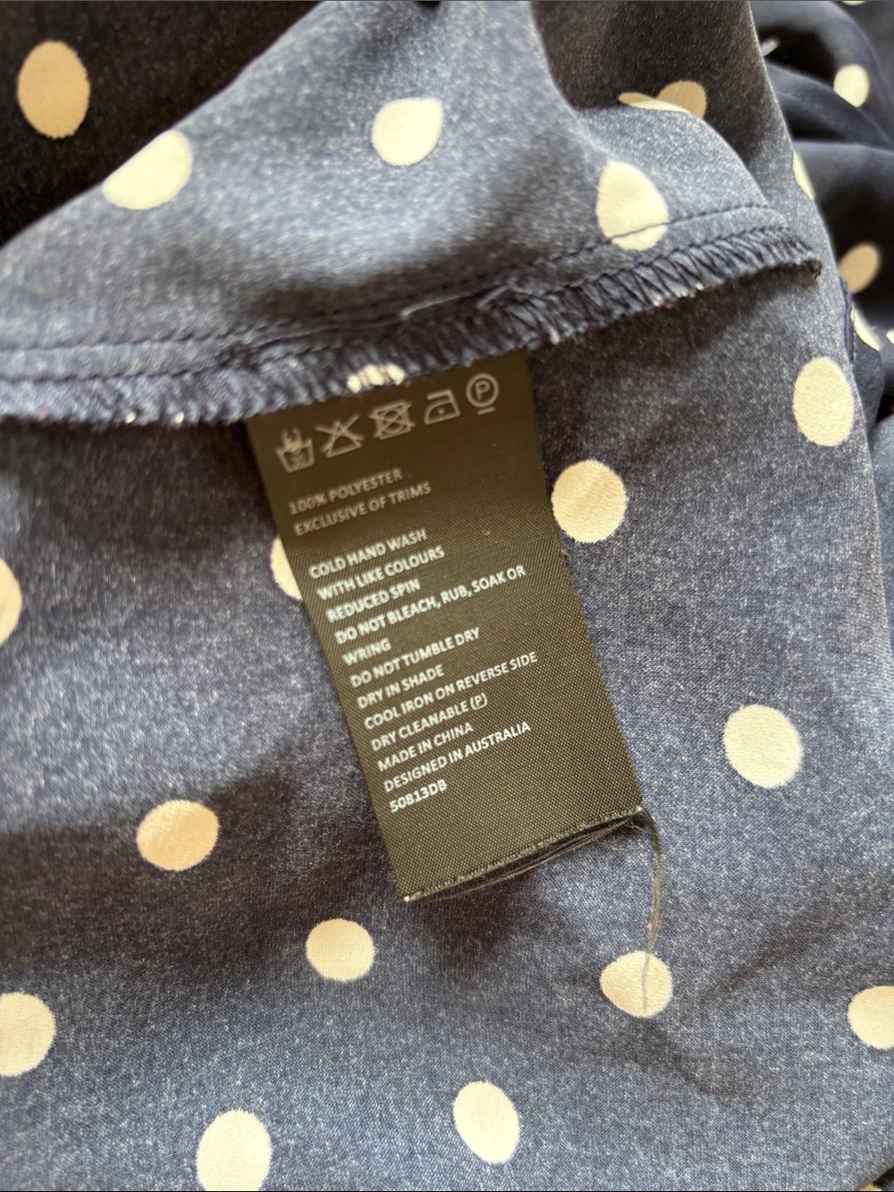 Bardot Navy Polka Dot Wrap Midi Dress V-Neck Size 6 - Picture 7 of 7